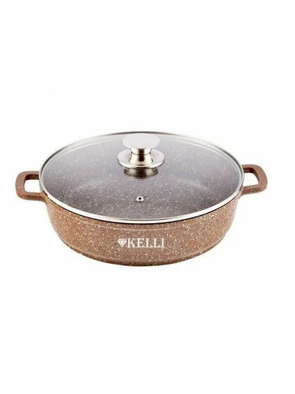 Сотейник Kelli KL-4019-32 7л стек.кр коричневый