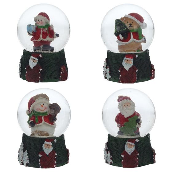 Фигурка декор в стекл шаре &quot;Дед Мороз/Снеговик/Мишка&quot;, D 4.5 см, L4,5 W4,5 H6 см, 4в.