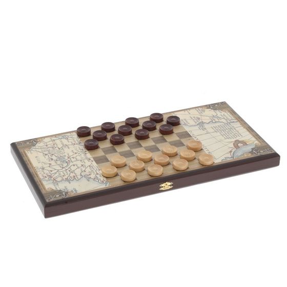 Игра настольная 2 в 1 ( шашки, нарды) "Морские", L50 W24,5 H4 см