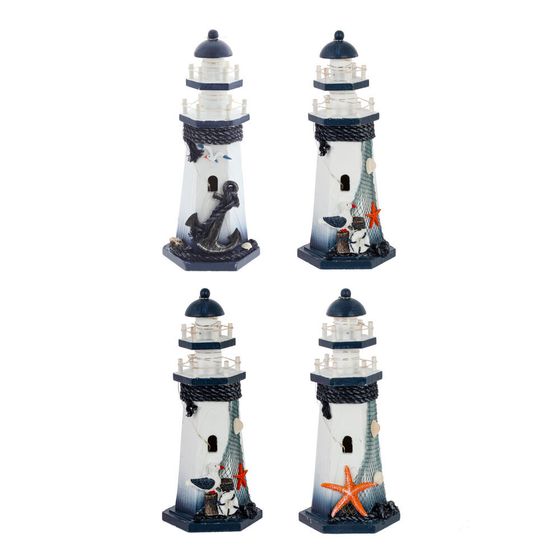 Фигурка декоративная &quot;Маяк&quot; (подсветка 3xLR44) , L11,5 W10 H26,5 см. 4в.