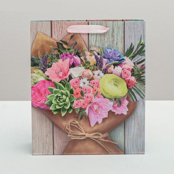 !09 НАБОР 2 ШТУКИ - Пакет ламинированный вертикальный «Поздравляю!», ML 23 × 27 × 11,5 см