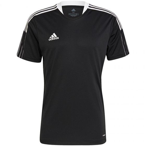 Мужская футболка спортивная черная однотонная Adidas Tiro 21 Training Jersey M GM7586