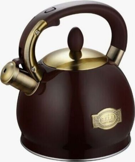 Чайник Kelli KL-4556 3л со свистком коричневый