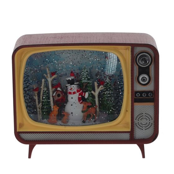 Изделие декоративное &quot;Телевизор&quot; (подсвет,вьюга,музыка, LR14х3 н/п +USB 100 см), L21 W12 H17 см