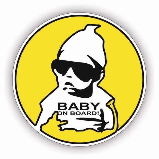 Наклейка &quot;Baby on board черные очки&quot;, круг, цветная, d=15 см