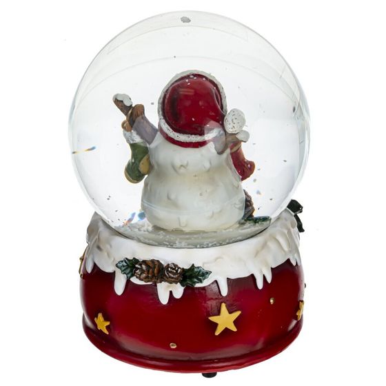 Фигурка декоративная в стекл. шаре &quot;Снеговик&quot; с музыкой, D 10 см, L10 W10 H14,5 см