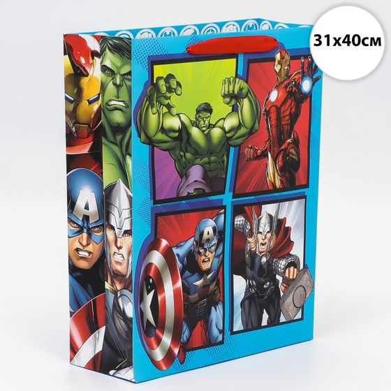 !09 Пакет подарочный, Мстители, 31х40х11,5 см.