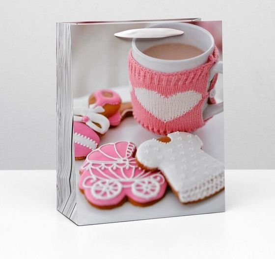 !09 Пакет (набор 4 штуки) ламинированный "For girl" 26 x 32 x 12 см.