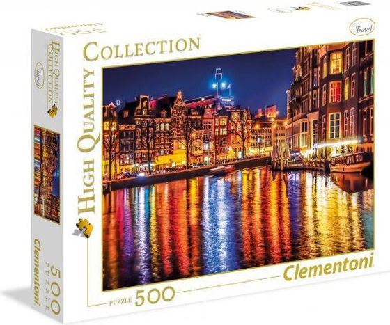 Clementoni Puzzle 500 elementów Amsterdam nocą (35037)