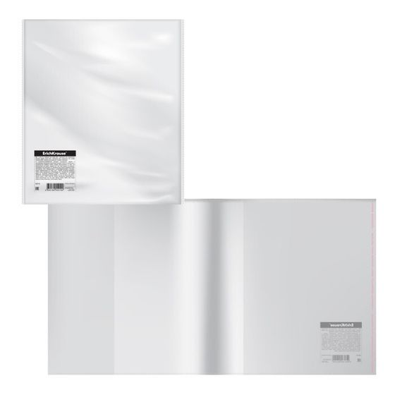 Обложка ПП 212х395мм, 80 мкм, ErichKrause Glossy Clear, для тетрадей и дневников, с клеевым краем и клапаном в край