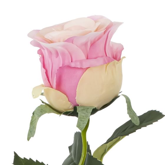 Цветок искусственный с каплями росы "Роза", L9 W8 H51 см