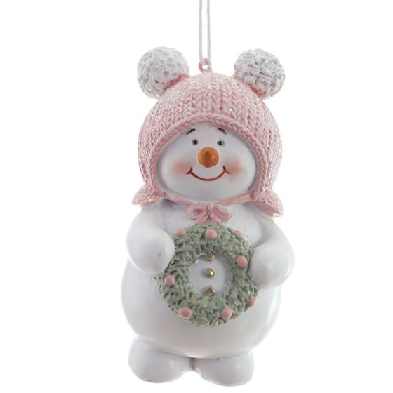 Фигурка декоративная подвесная "Снеговик",  L6 W4 H10 см