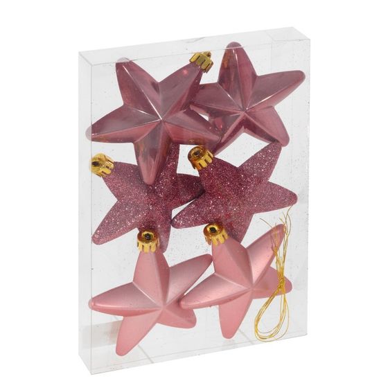 Набор из 6шт Украшение новогоднее &quot;Звезды&quot;, D7,5 см, L13 W2,5 H18,5 см