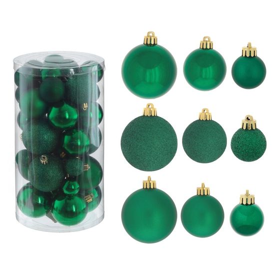 Набор из 40шт Украшение новогоднее "Шар", D6/5/4/3 см, L14 W14 H26 см