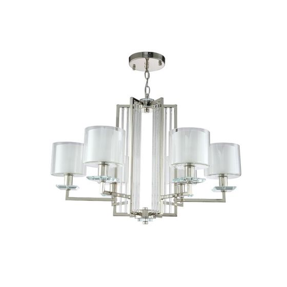 Люстра Crystal Lux, Nicolas 3400/306, E14, 6х60 Вт, 48,8х74х74 см, цвет никель