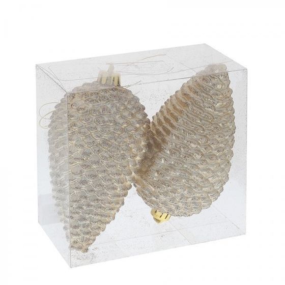 Набор из 2шт Украшение новогоднее &quot;Шишка&quot;, L6 W6 H12 см