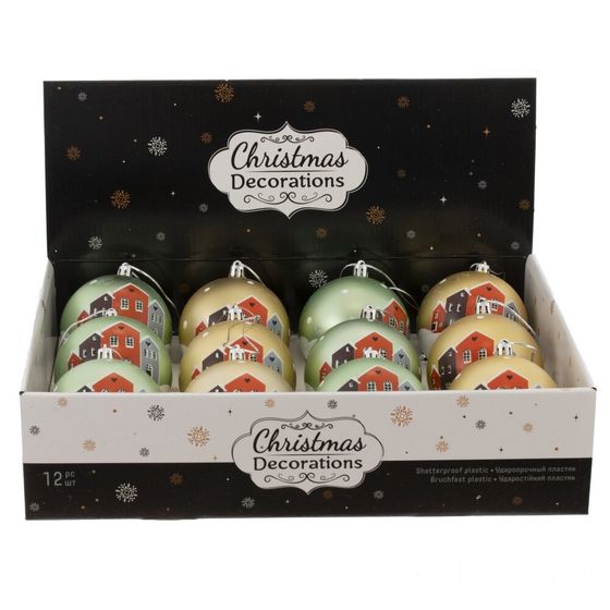 Набор из 12 шт: Украшение новогоднее "Шар", L35 W27 H9 см