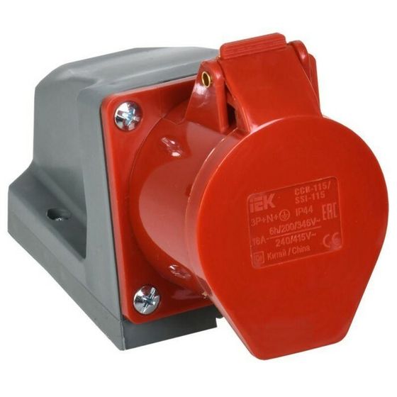 Розетка наружной установки IEK, 16 А, 3P+PЕ+N, 380 В, IP44, ССИ-115, PSR12-016-5