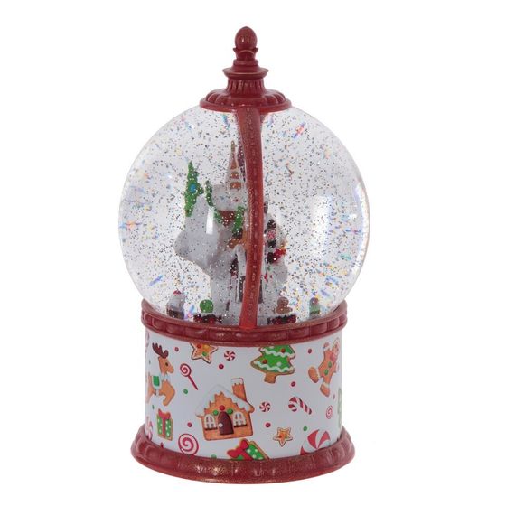 Фигурка декор в шаре &quot;Пряничный дом&quot; (свет, вьюга, муз, движ, AA х3 н/п +USB), D16 cм, L15 W15 H27 с