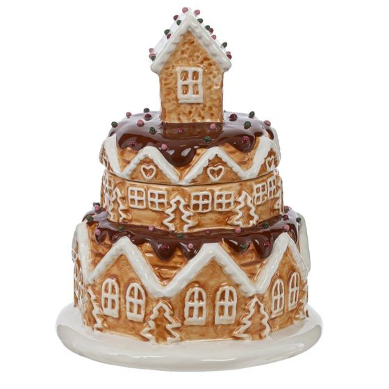 Конфетница &quot;Пряничный торт-дом&quot;, 650 мл, L14 W14 H18 см, 2в.