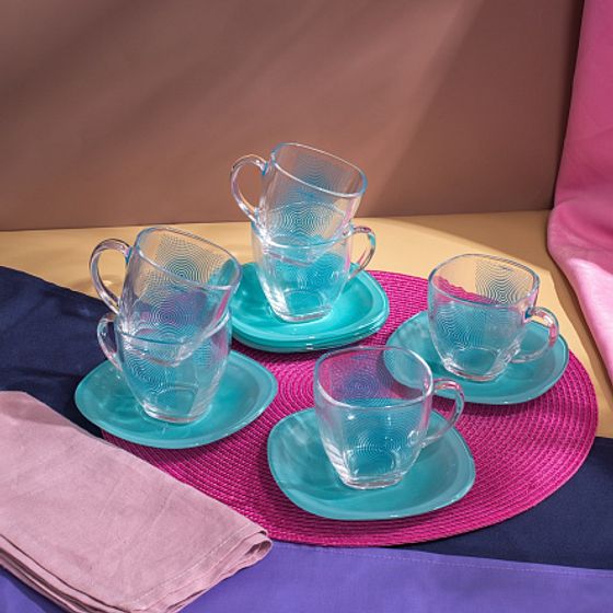 Набор столовый CARINA POP ART TURQUOISE 44 предмета