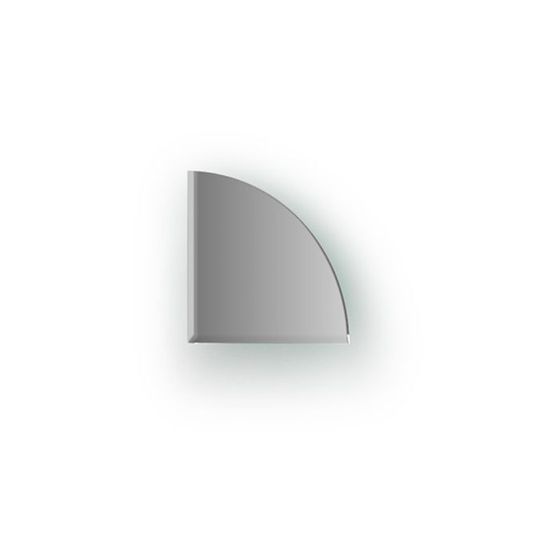 Зеркальная плитка с фацетом 5 мм, четверть круга 10 х 10 см, серебро Evoform