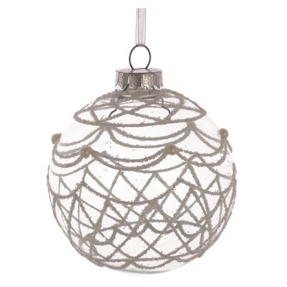 Украшение новогоднее Шар "Кружевная сказка", D8 см