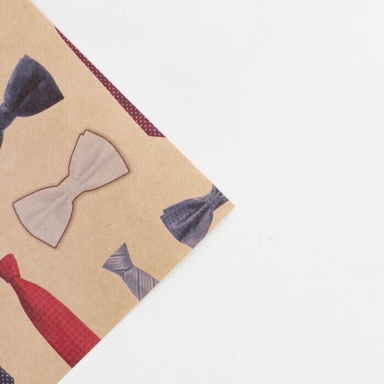 !09 Бумага (набор 4 листа) упаковочная крафтовая «Галстуки», 70 × 100 см.