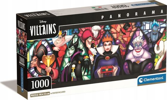 Clementoni CLE puzzle 1000 Panorama Compact Villains 39872