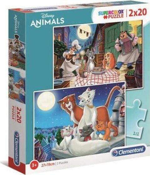 Clementoni Puzzle 2x20 elementów Disney Animals