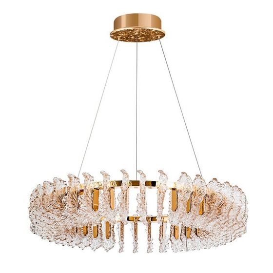 Люстра подвесная Divinare Anna 1138/01 LM-125, LED, 1х53 Вт, 4000К, 18х80х80 см, золотистый