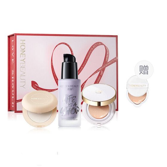 Thorough Honey Flawless Beauty Gift Set Makeup Sets Long-Lasting Adherent Primer Primer+Air Cushion+Powder