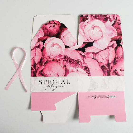 !09 Коробка складная «Цветы», (набор 3 штуки) 18 × 18 × 18 см.