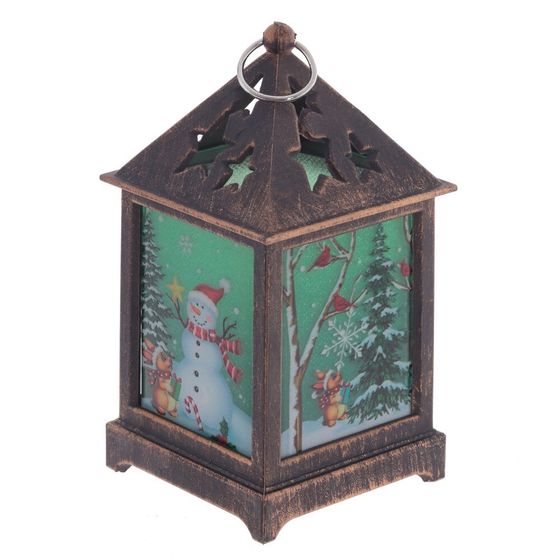 Изделие декоративное "Фонарь" (подсвет, LR44 х3шт) L6,5 W6,5 H12 см, 2в.