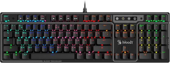 Клавиатура A4Tech Bloody B750N DESTINY LED игровая проводная черный