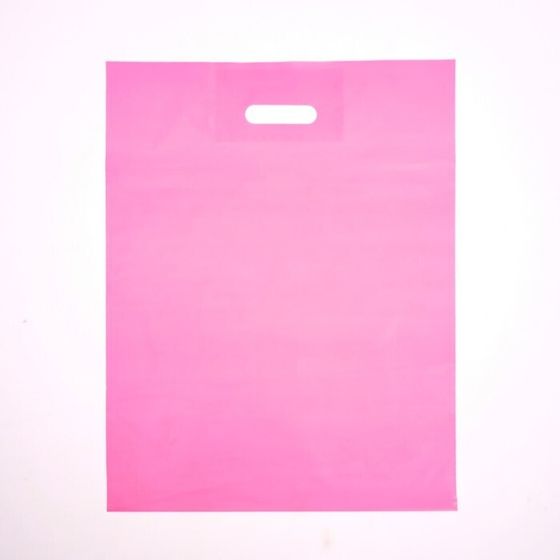 Пакет полиэтиленовый с вырубной ручкой, Розовый 20-30 См, 10 штук, 50 мкм