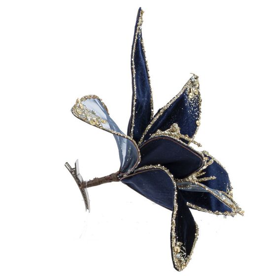 Цветок исскуственный &quot;Пуансеттия&quot; (на клипсе), D 23 см, L23 W23 H16 см