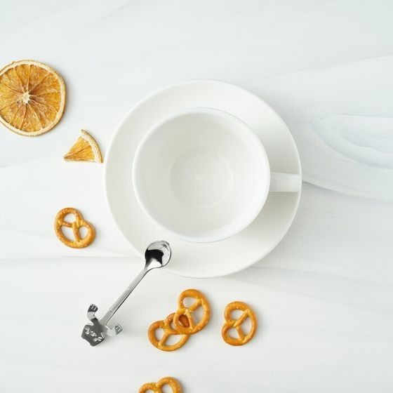 !09 Набор 2 штуки - Ложка чайная из нержавеющей стали Magistro «Котик», длина 11,5 см, цвет серебряный!!