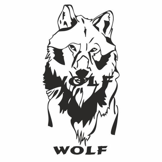 Наклейка &quot;WOLF&quot;, плоттер, черный, 40 х 20 см