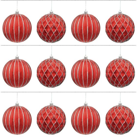 Набор из 12шт Украшение новогоднее Шар &quot;Золотой наряд&quot;, D 10 см, L44 W34 H11 см