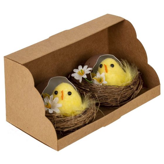 Набор из 2-х изделий декоративных &quot;Гнездо пасхальное&quot;, L15 W8 H7,5 см