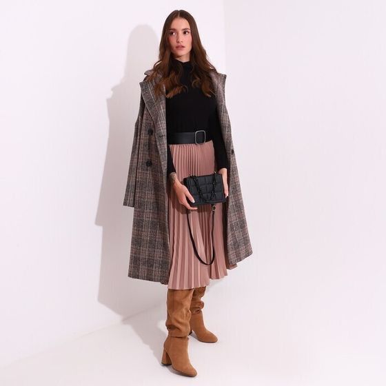 !09 Сумка женская мессенджер из искусственной кожи с цепью, 14×20 см, чёрная