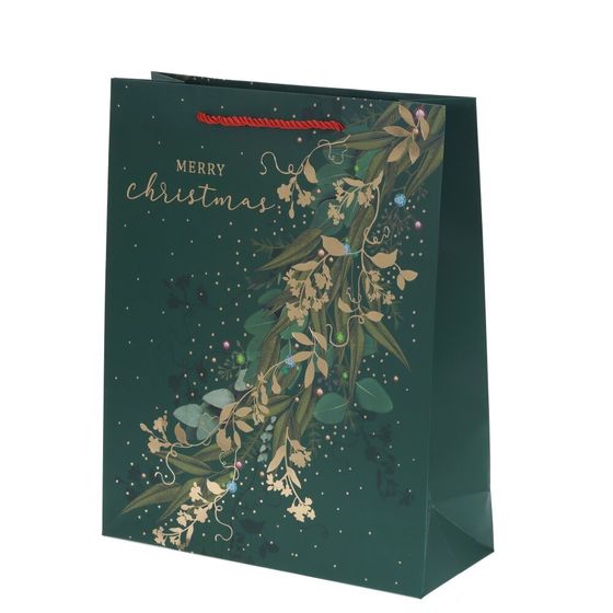 Пакет подарочный (бумага 210г/м2, блок 12шт), L32 W10 H26 см, 4в.