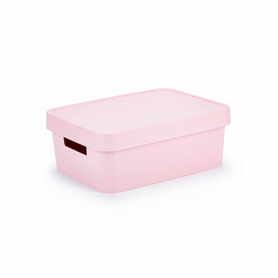 Коробка INFINITY перфорированная с крышкой 11л розовая