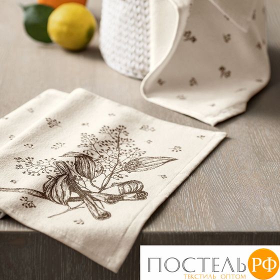 TOGAS Полотенце кухонное ОЛЬМИ экрю-кор 30х50, 100% хлопок, 1пр