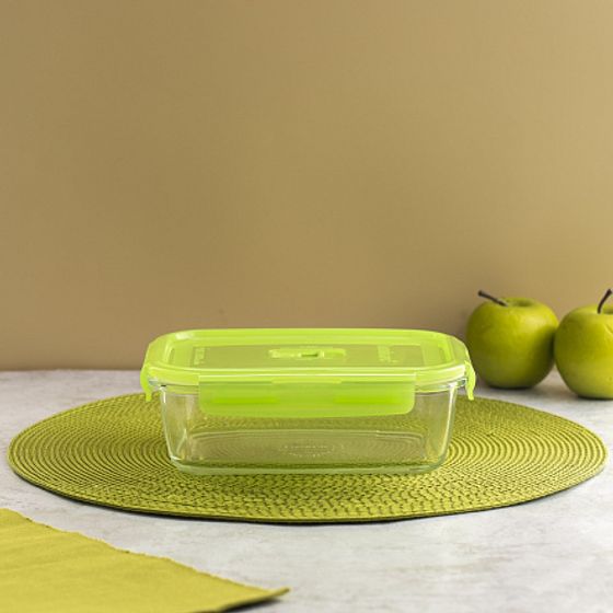 Контейнер ПЮРБОКС АКТИВ НЕОН ЗЕЛЕНЫЙ 1220мл прямоугольный