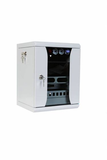 ЦМО Шкаф коммутационный (ШРН-8.255-10) настенный 8U 320x305мм пер.дв.стекл серый 255мм 8.1кг 180град. 420мм