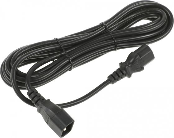 Шнур питания Hyperline PWC-IEC13-IEC14-5.0-BK C13-С14 проводник.:3x1.0мм2 5м 250В 10А (упак.:1шт) черный