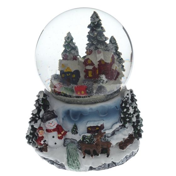 Фигурка декоративная &quot;Рождество&quot; в стекл шаре (свет, муз, вьюга, 3хAAA), D 10 см, L13 W13 H15 см