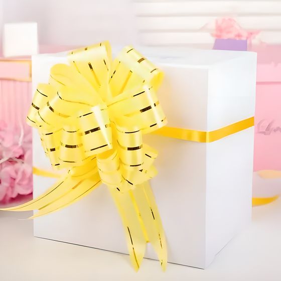 !09 Бант-шар №4,5 (набор 8 штук) три золотых полосы